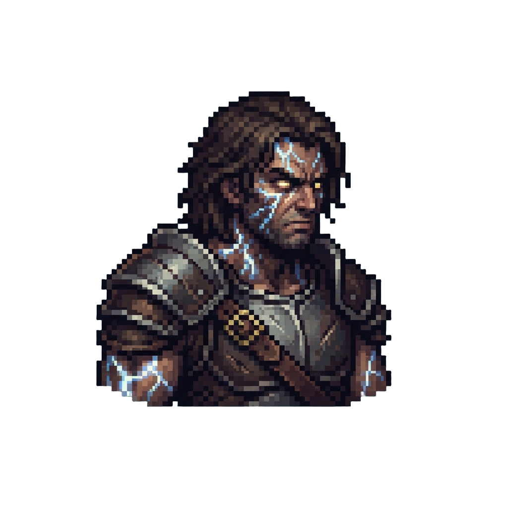 A Zenith Berserker with Glowing Lightning Tattoos