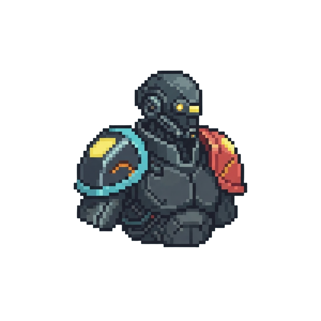 A Cyber-operative Equipped with Split-color Shoulder Guards