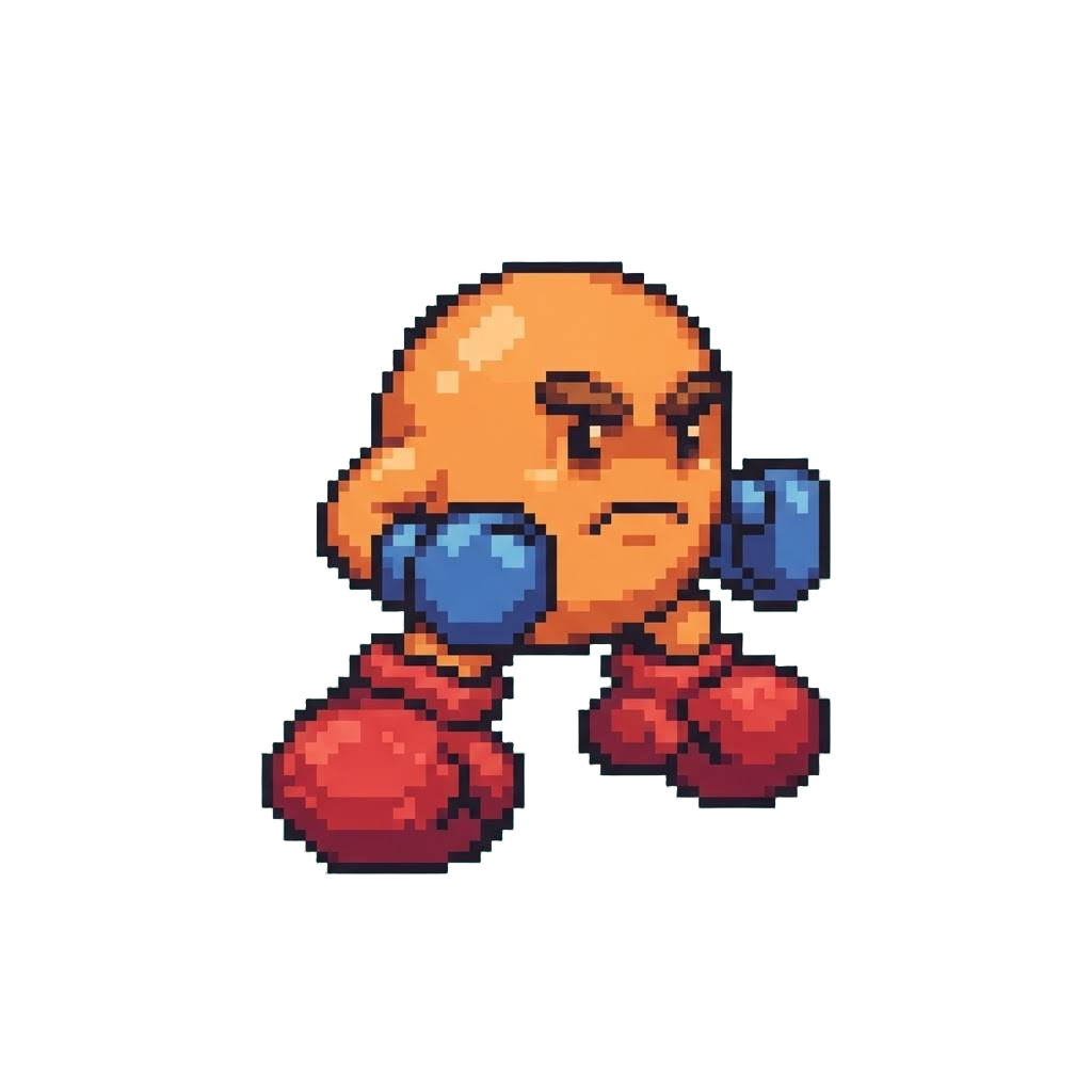A Wobbly Mini-brawler with Boxing Gloves Stuck on Its Feet