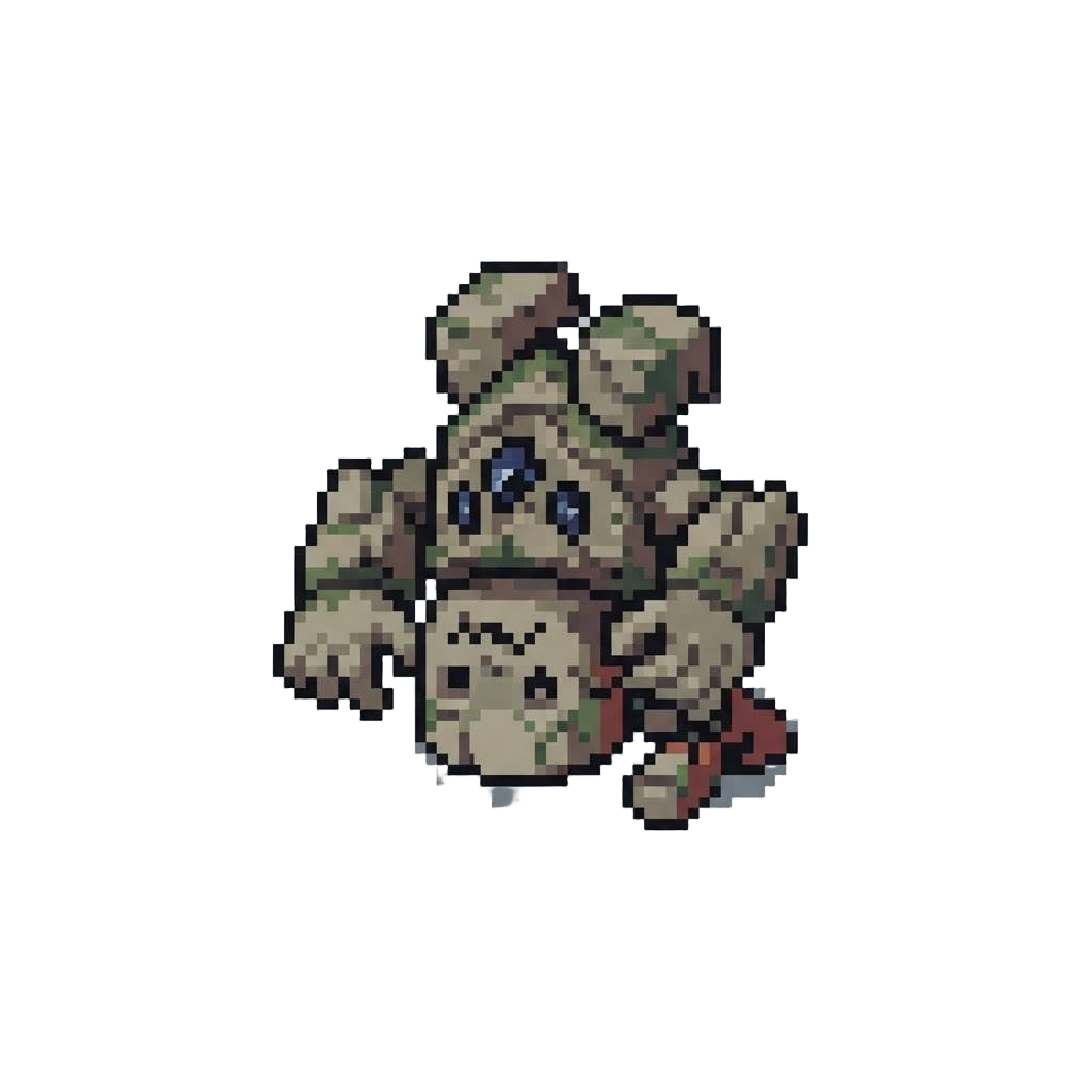 A Topsy-turvy Miniature Golem with Two Left Arms Stuck Where Its Ears Should Be