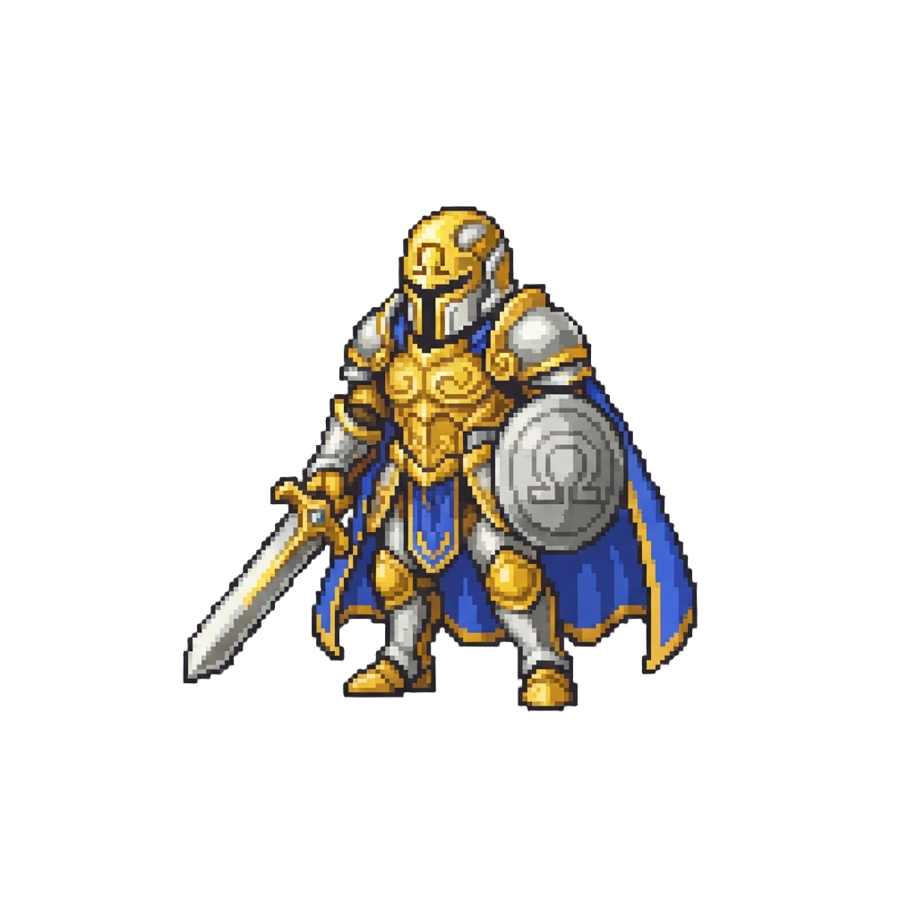 An Omega Knight Forged From Liquid Gold and Chrome