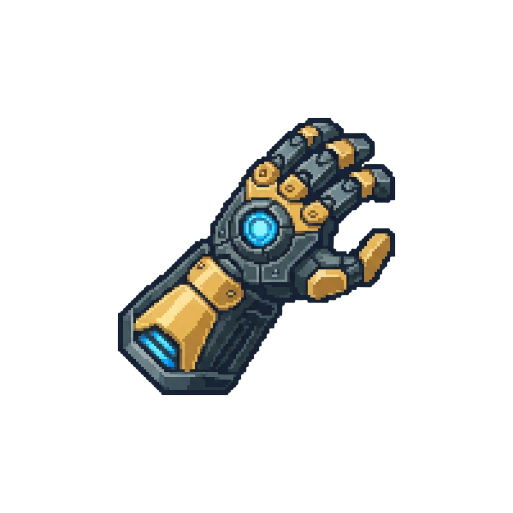 A Cyber-warrior with Two-tone Battle Gauntlets