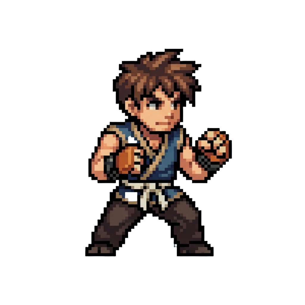 A Balanced Brawler Wearing Split Gloves