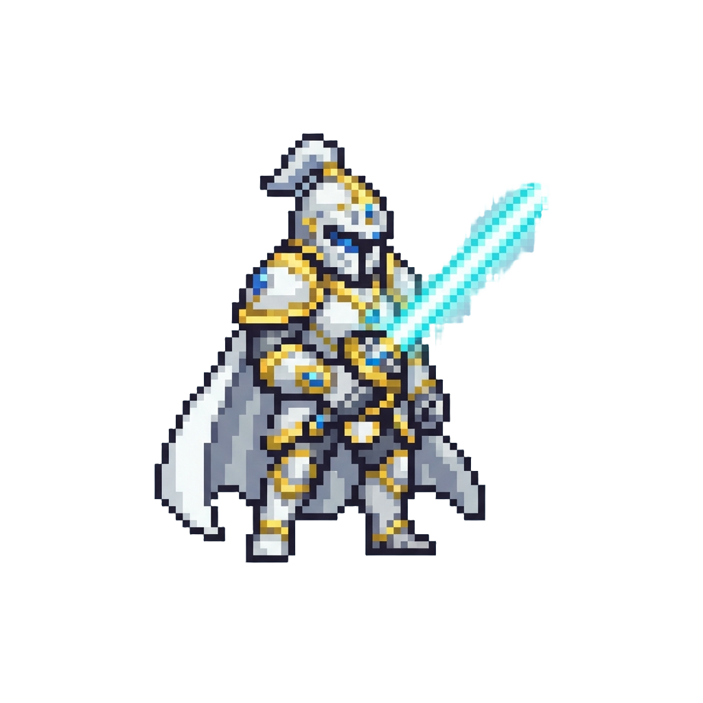 A Supreme Celestial Duelist Wielding a Thin Photon Rapier
