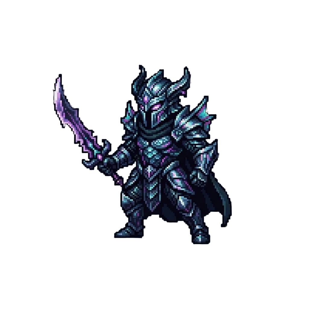 A Cosmic Leviathan Warrior Clad in Shimmering Abyssal Chrome