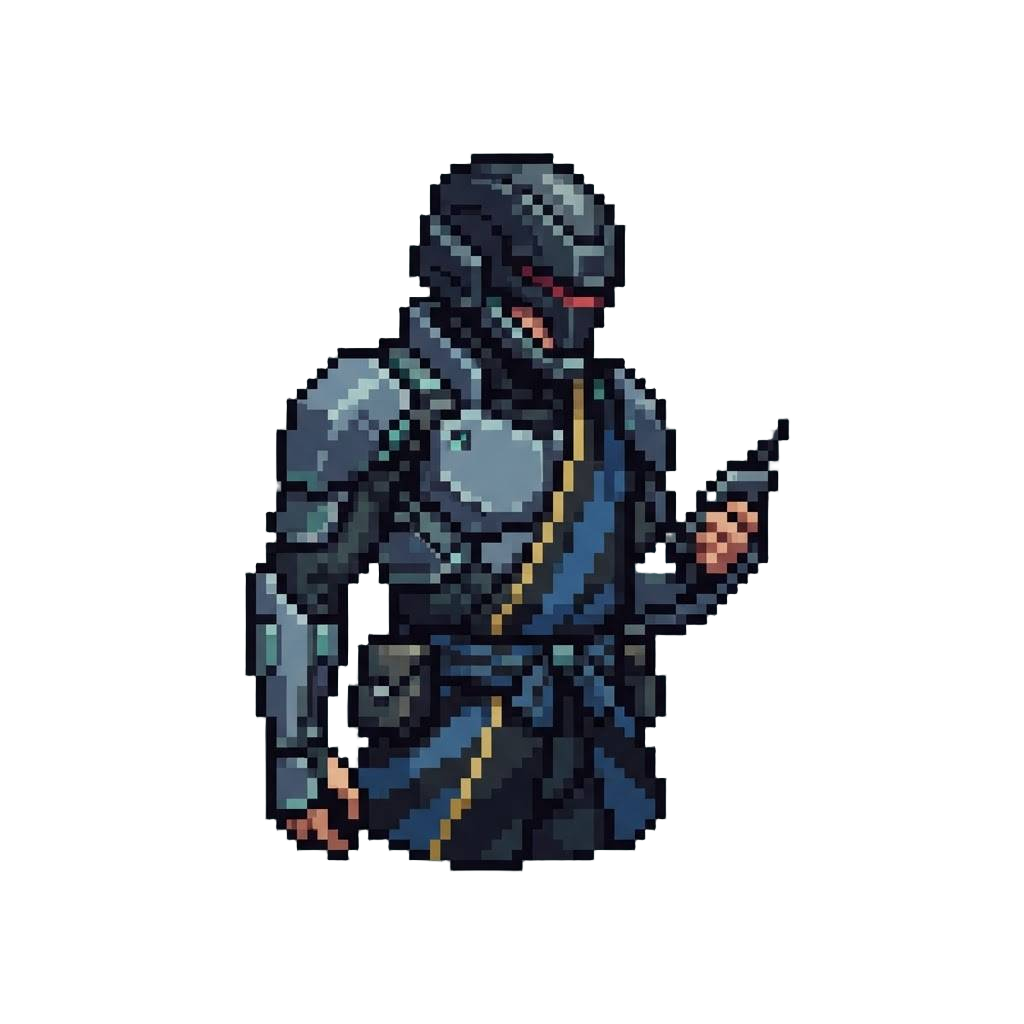 A Cyber-samurai Scout with Split-pattern Obi Belt
