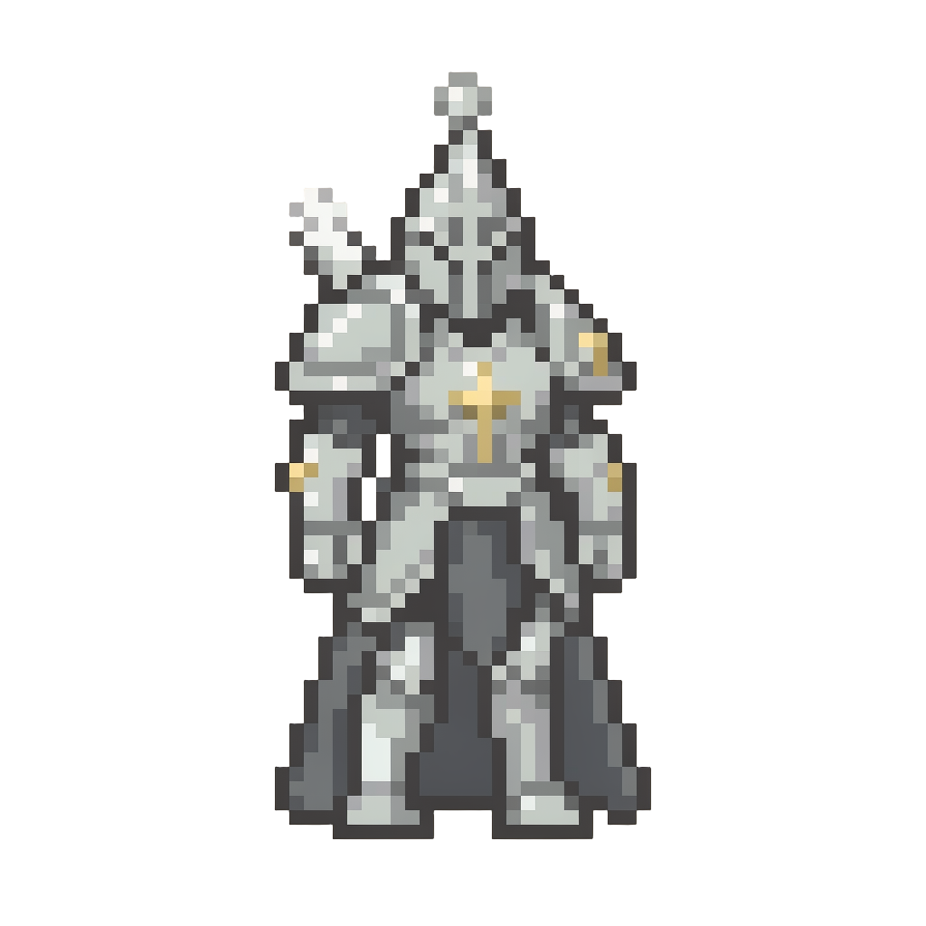 A Divine Light-bearer Clad in Shimmering Pearl Battle Armor