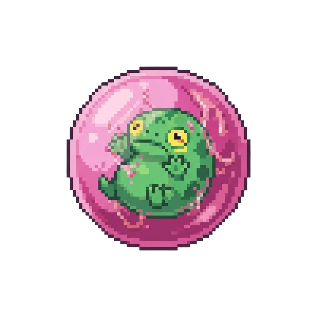 A Wobbly Creature Trapped Inside a Giant Sticky Gum Bubble