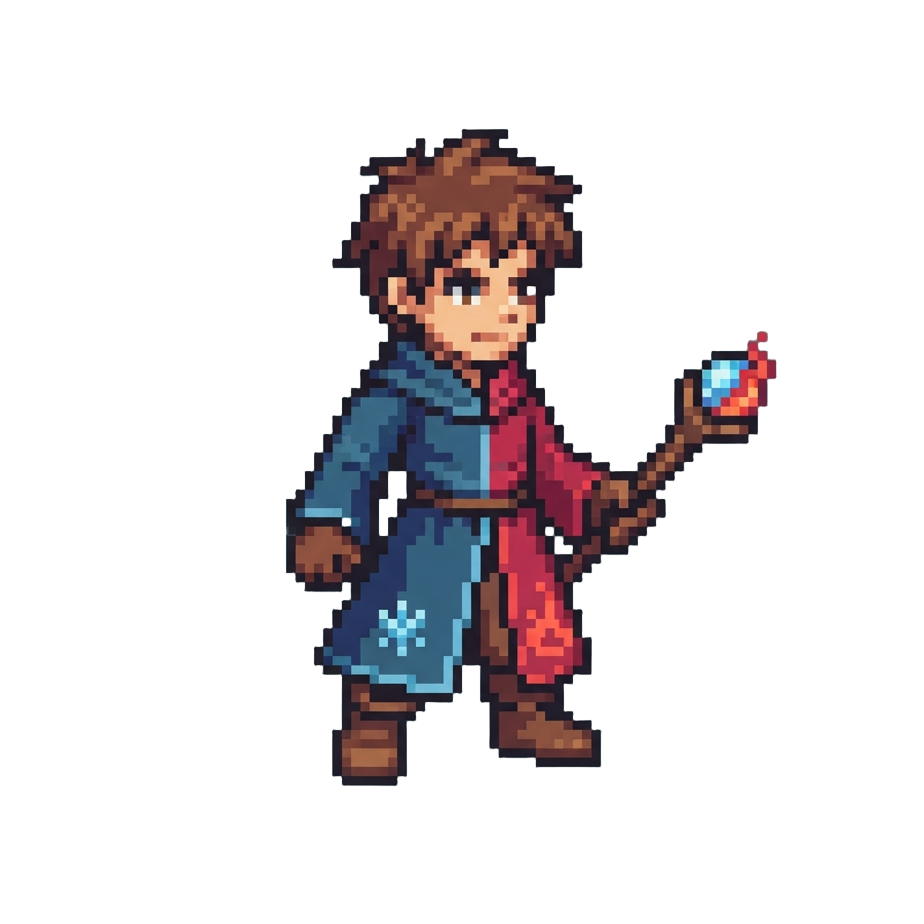 A Dual-elemental Apprentice Wearing Balanced Robes