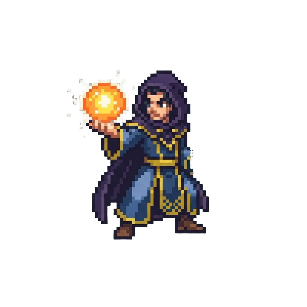 A Radiant Supernova Mage Channeling Dual Energy Spheres