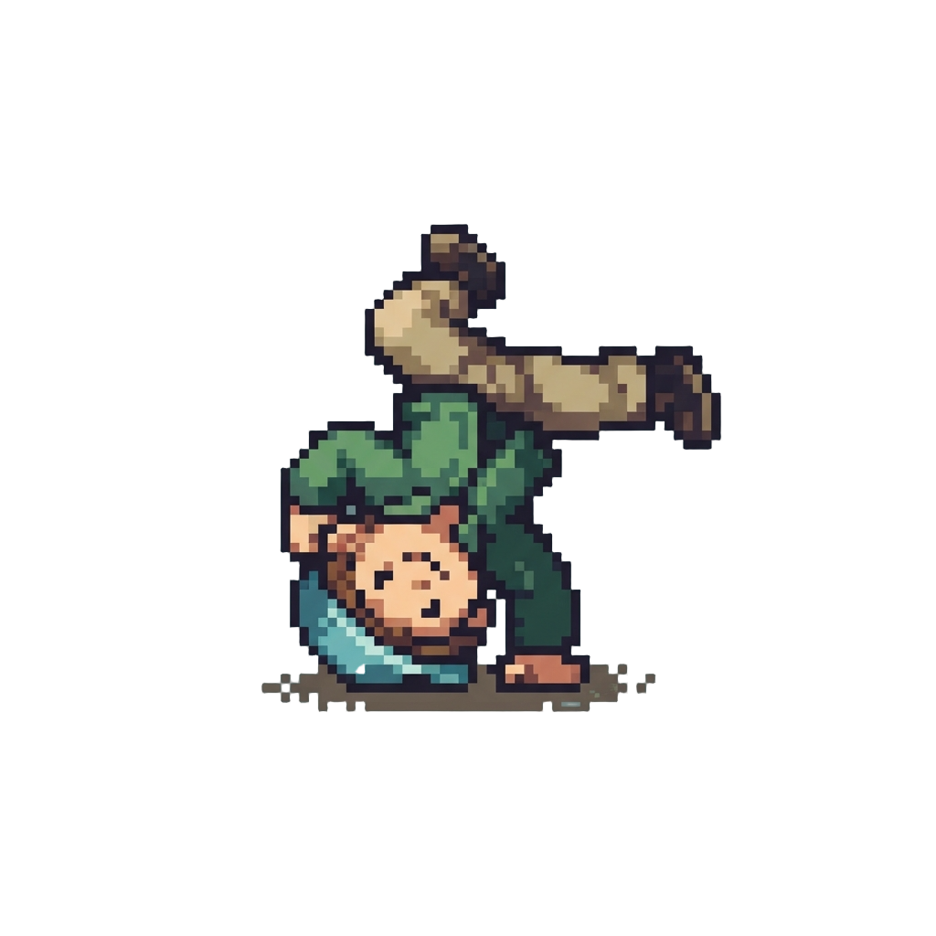 A Funny Little Figure Spinning on Its Head Like a Breaker