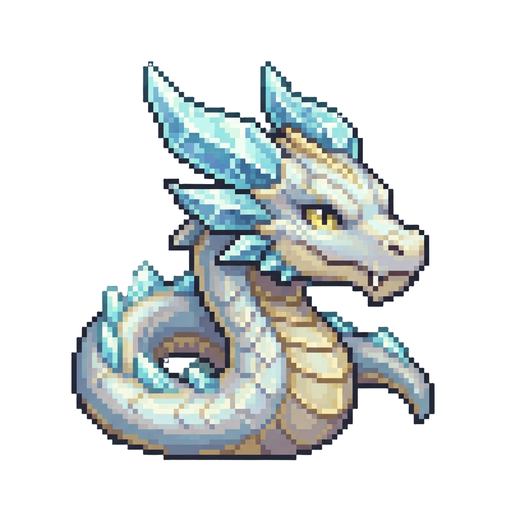 A Divine Wyrm with Shimmering Crystal Horns