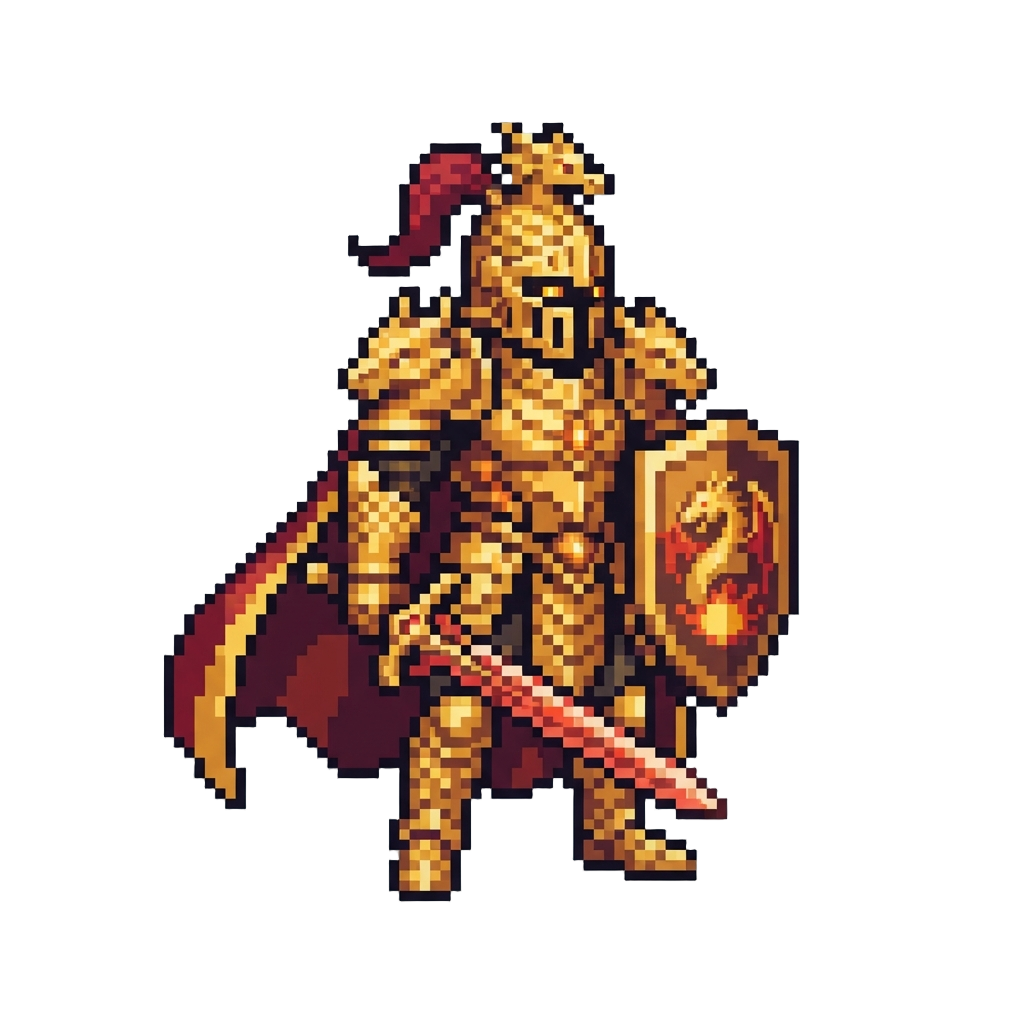 A Solar Dragon Knight Clad in Gleaming Golden Plate Scales