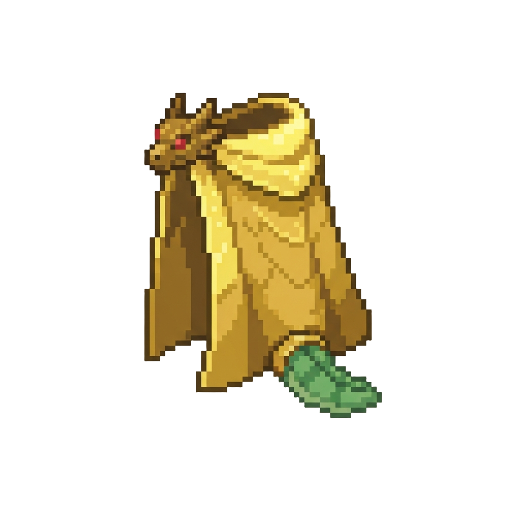 A Glittery Gold Dragon Cape with a Clip-on Plush Tail