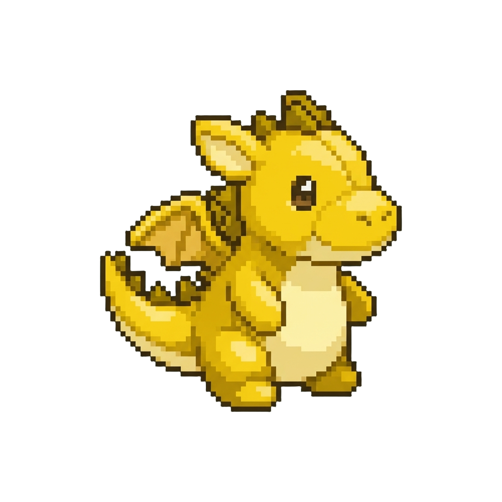 A Small Golden Draconic Plush-style Dragon