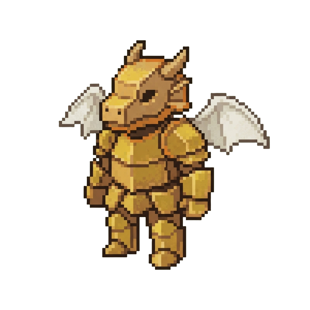 A Cardboard Golden Dragon Armor Suit with Paper Wings