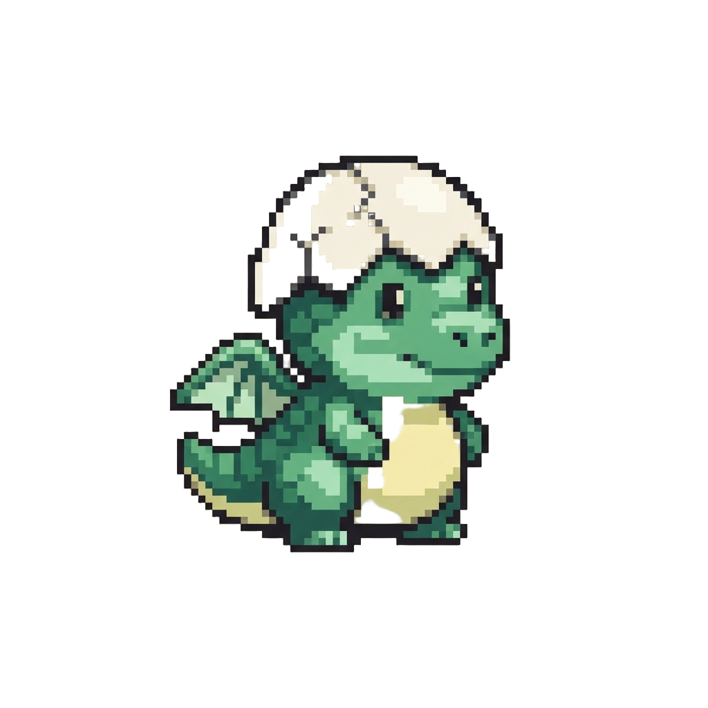 A Round Dragon Hatchling Wearing an Eggshell Hat