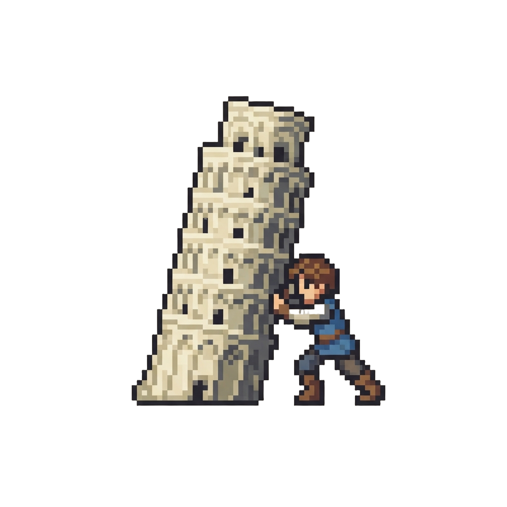 The Construction of the Leaning Tower of Pisa Where @image1 Leans Against It and Tilts It Sideways