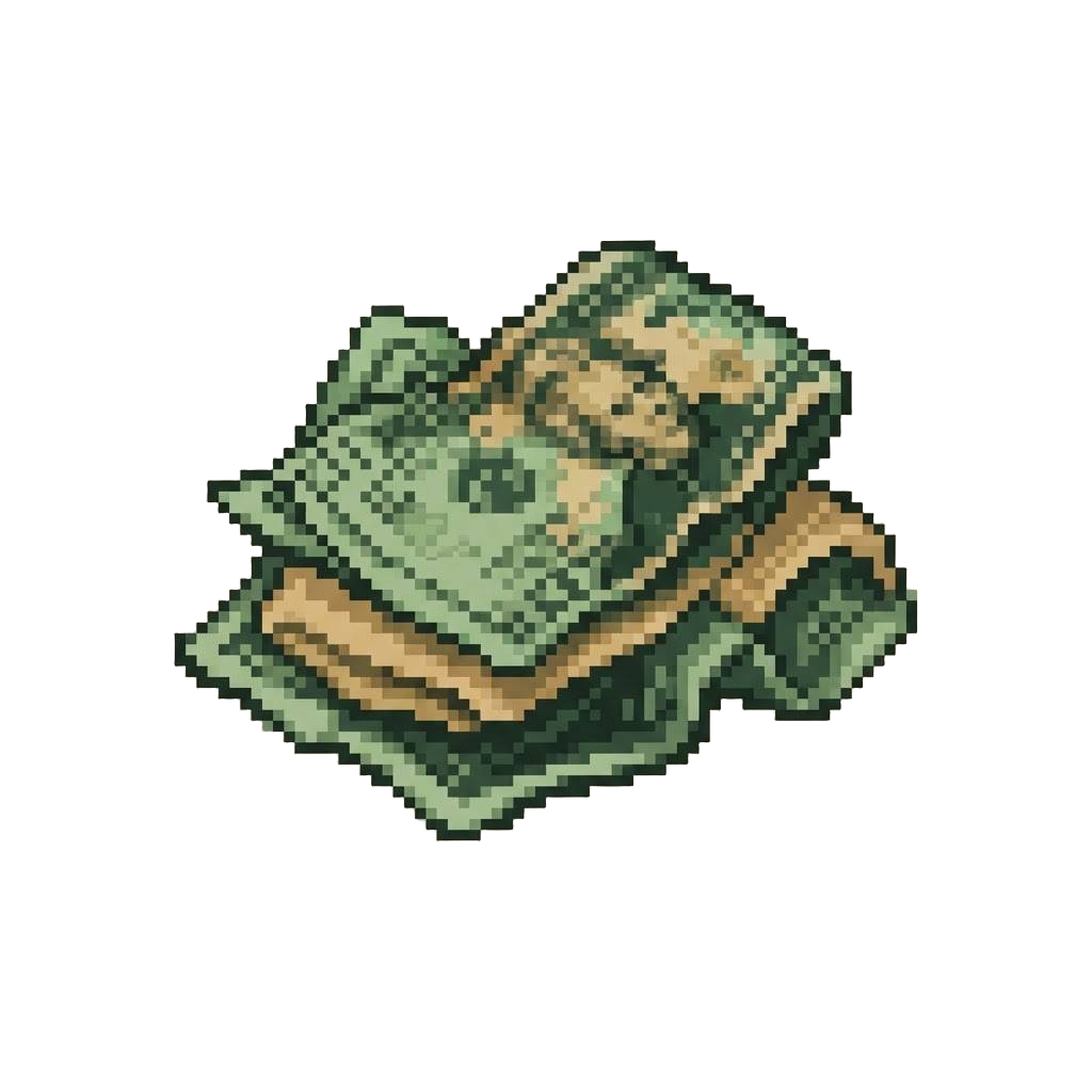A Handful of Crumpled Banknotes