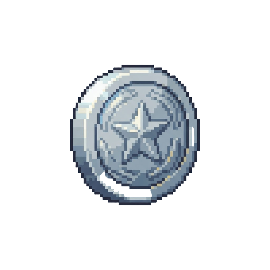 A Shiny Silver Pixel Coin