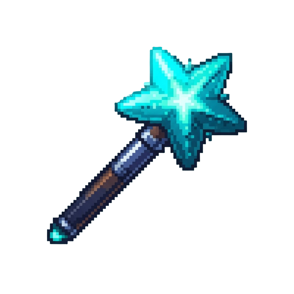 A Glowing Neon Sea Star Wand