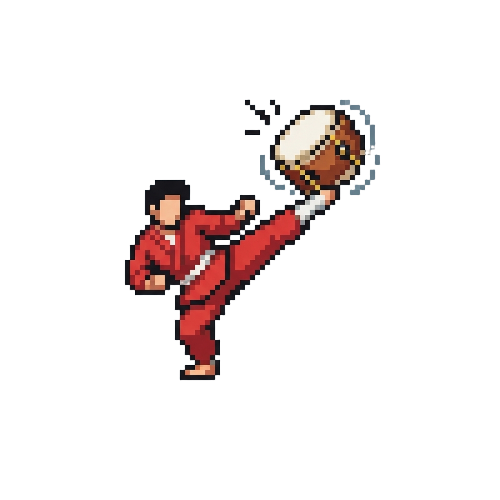 A High Kick That Spins @image1 Clear Off Beat