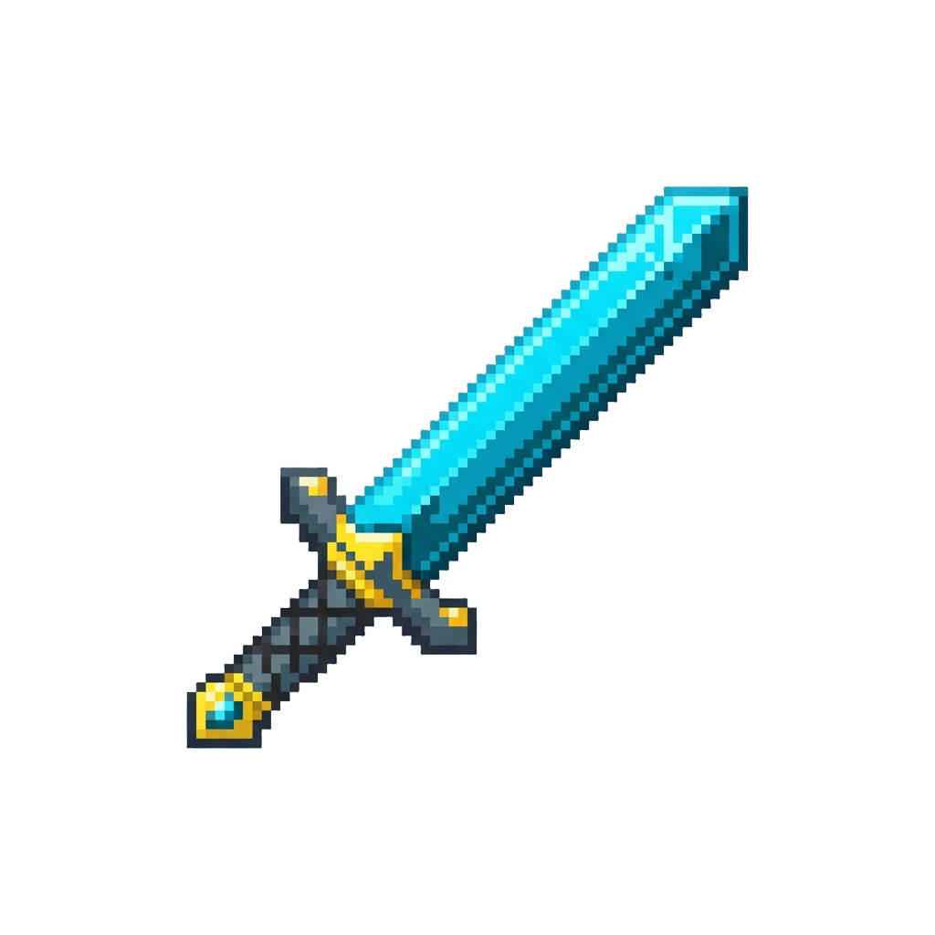 A Glowing Enchanted Diamond Sword