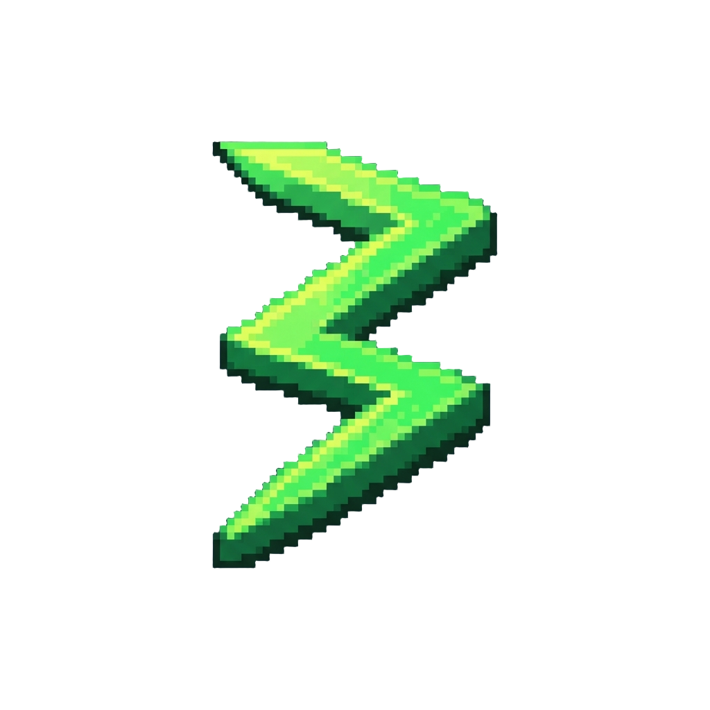 A Zigg-zagging Neon-green Trail