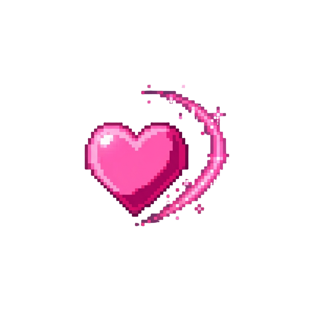 A Neon-pink Sparkling Heart Trail