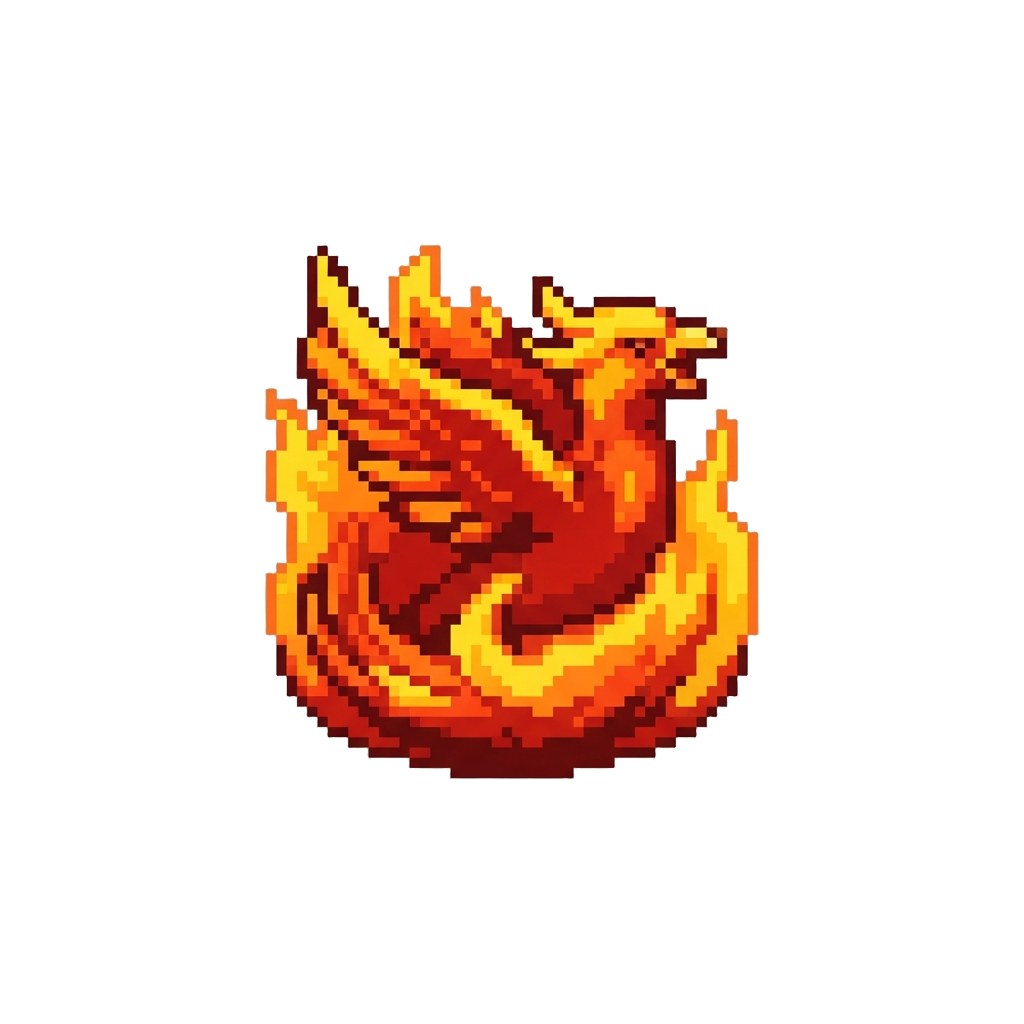 A Glowing Phoenix Wrapped in Flames