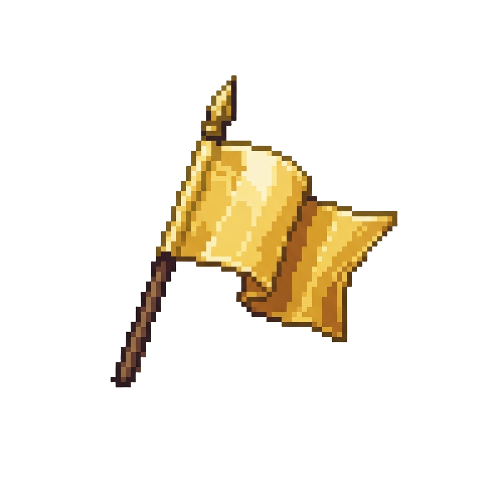 A Shimmering Golden Flag Glittering Under the Spotlights