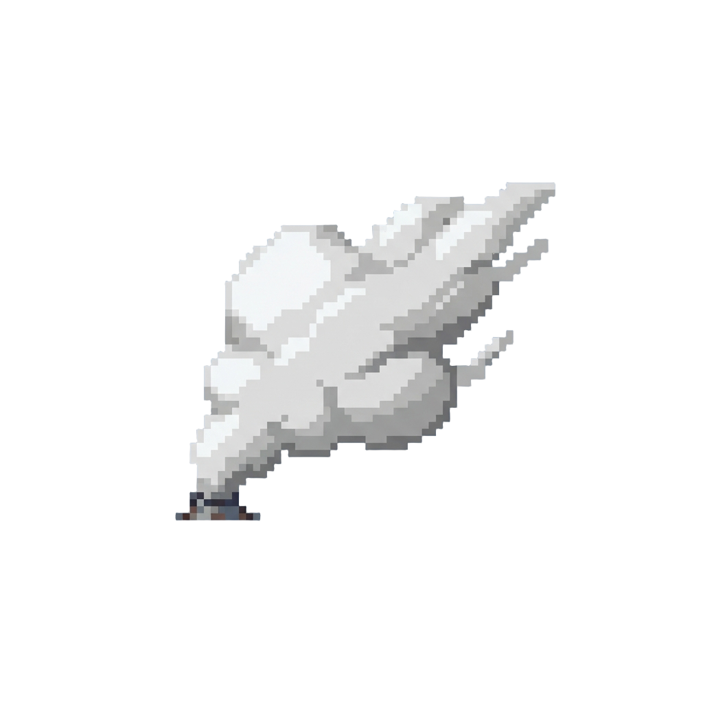 A Cloud of Rooftop Steam Blown Back Instantly