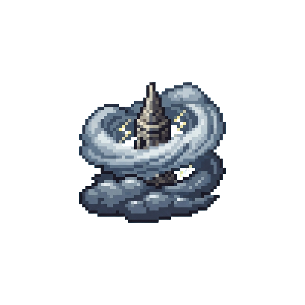 A Stray Fluffy Storm Cloud Swirling Around the Spire