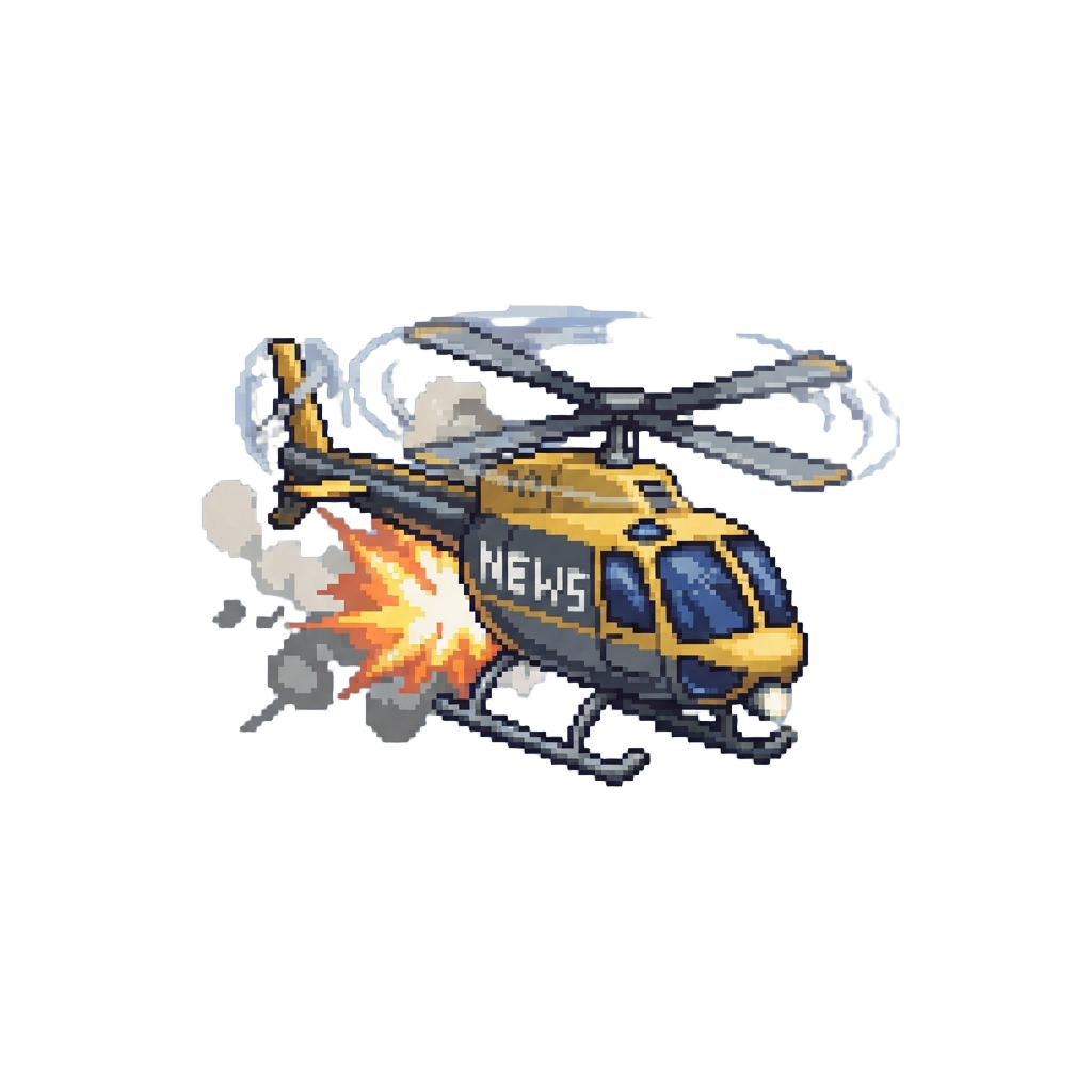 A Hovering News Helicopter Rocked by the Burst