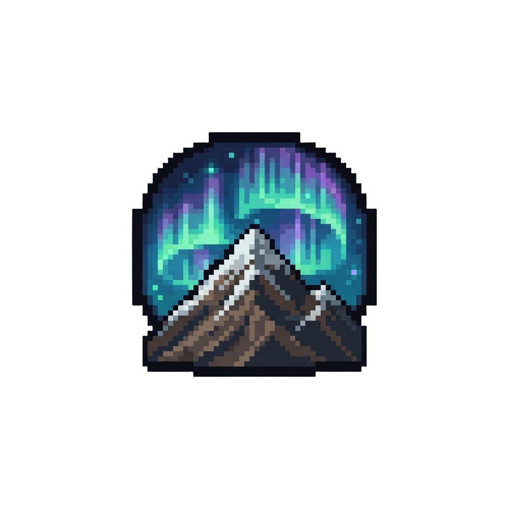 A Brilliant Aurora Borealis Shining Behind the Peak