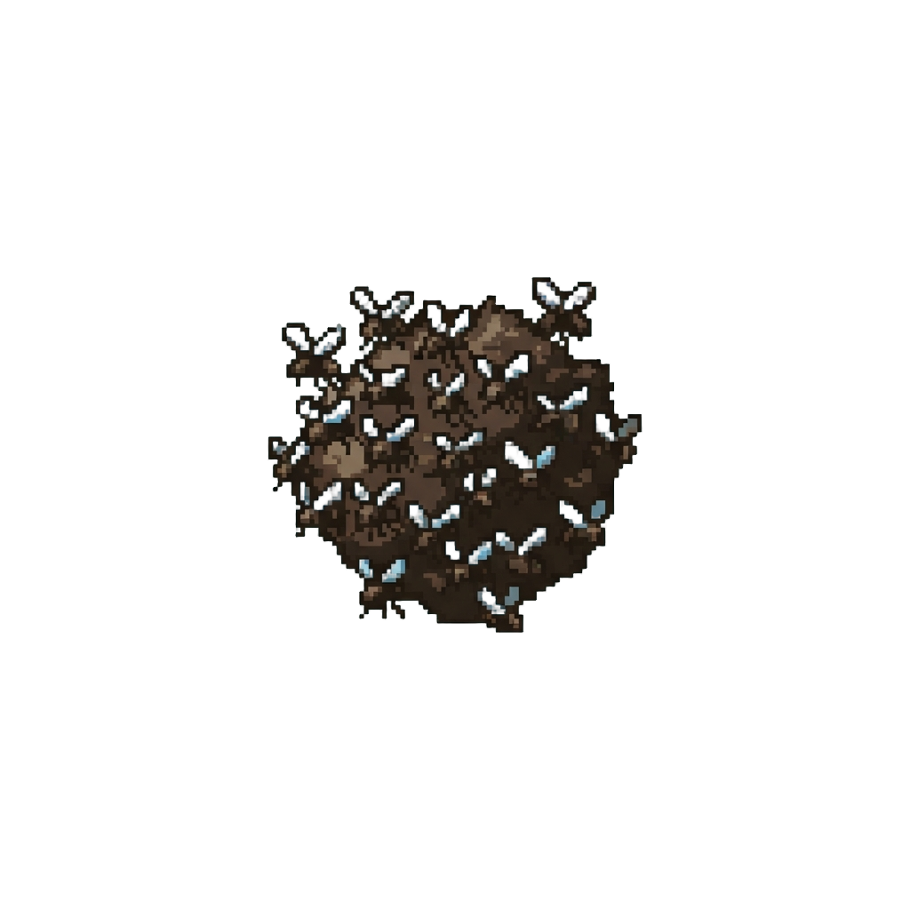A Swarm of Tiny Harmless City Gnats Hovering at Altitude