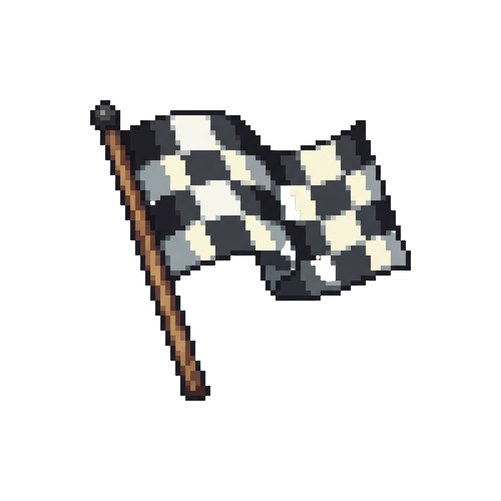 A Classic Checkered Flag Waving Triumphantly in the Wind