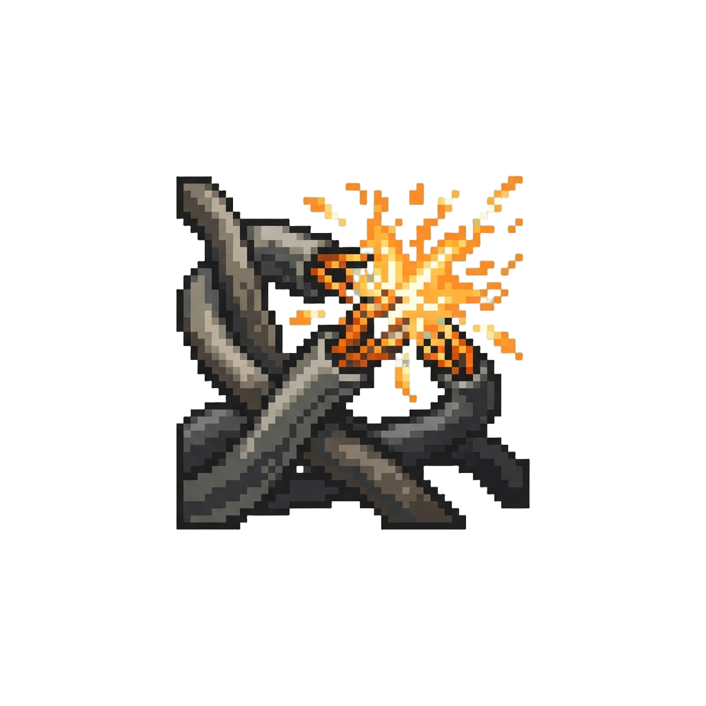 A Burst of Snapping Electric Cables Sparking Bright Orange