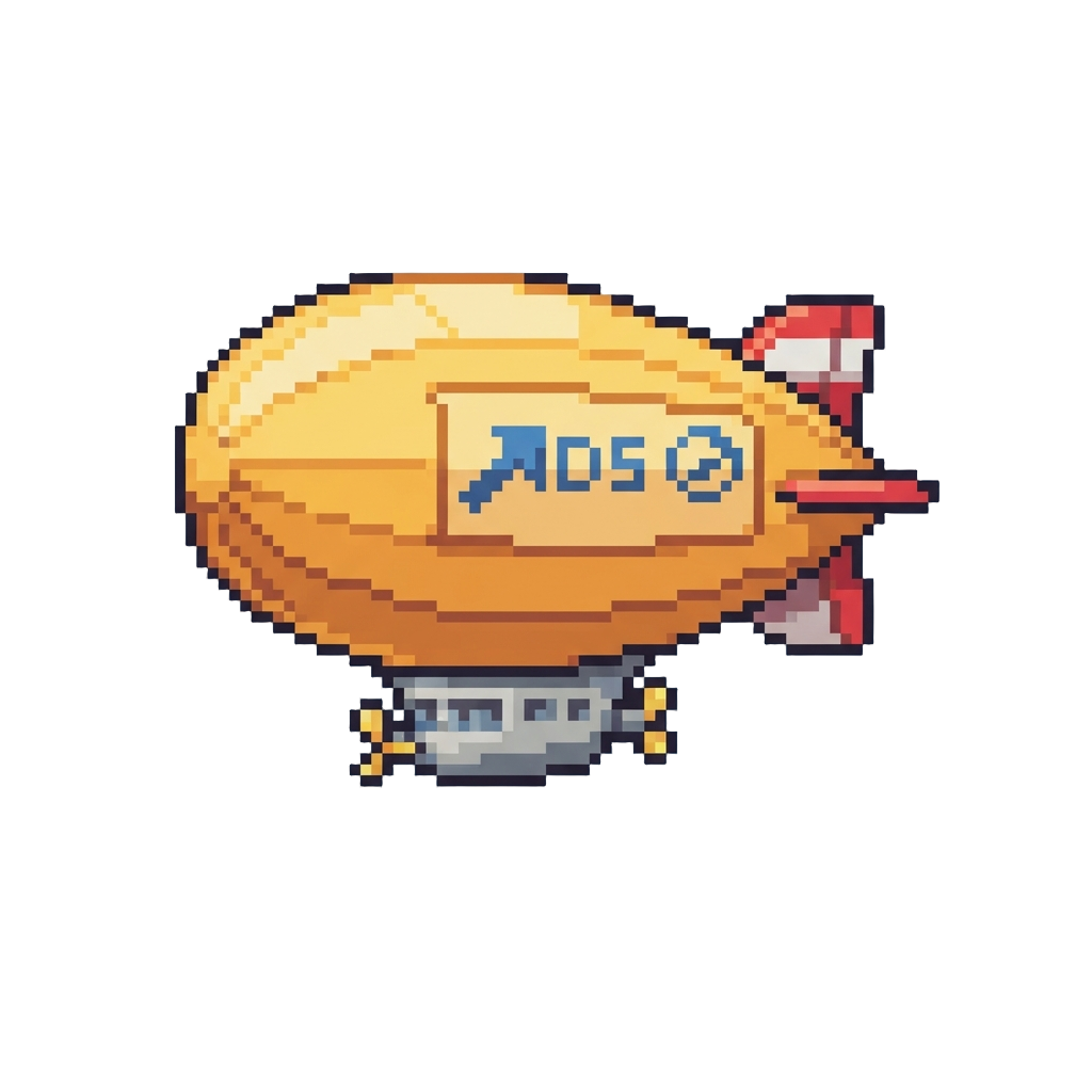 A Floating Advertising Blimp Pushed Backward