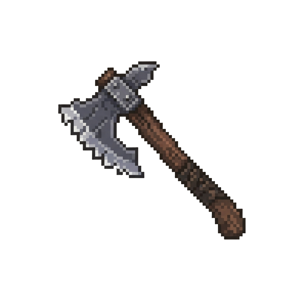 A Heavy Serrated Battle Axe