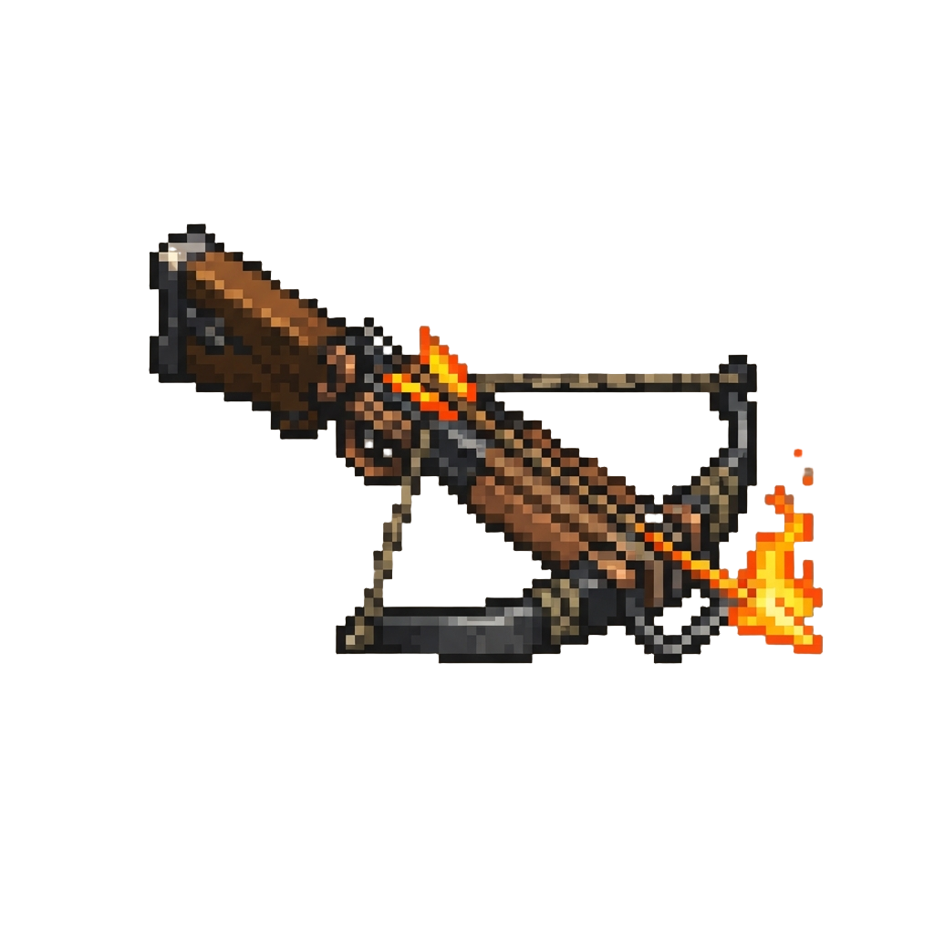 A Fiery Crossbow with Flaming Bolts