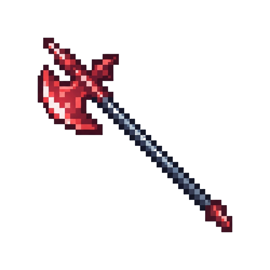 A Glowing Crimson Halberd
