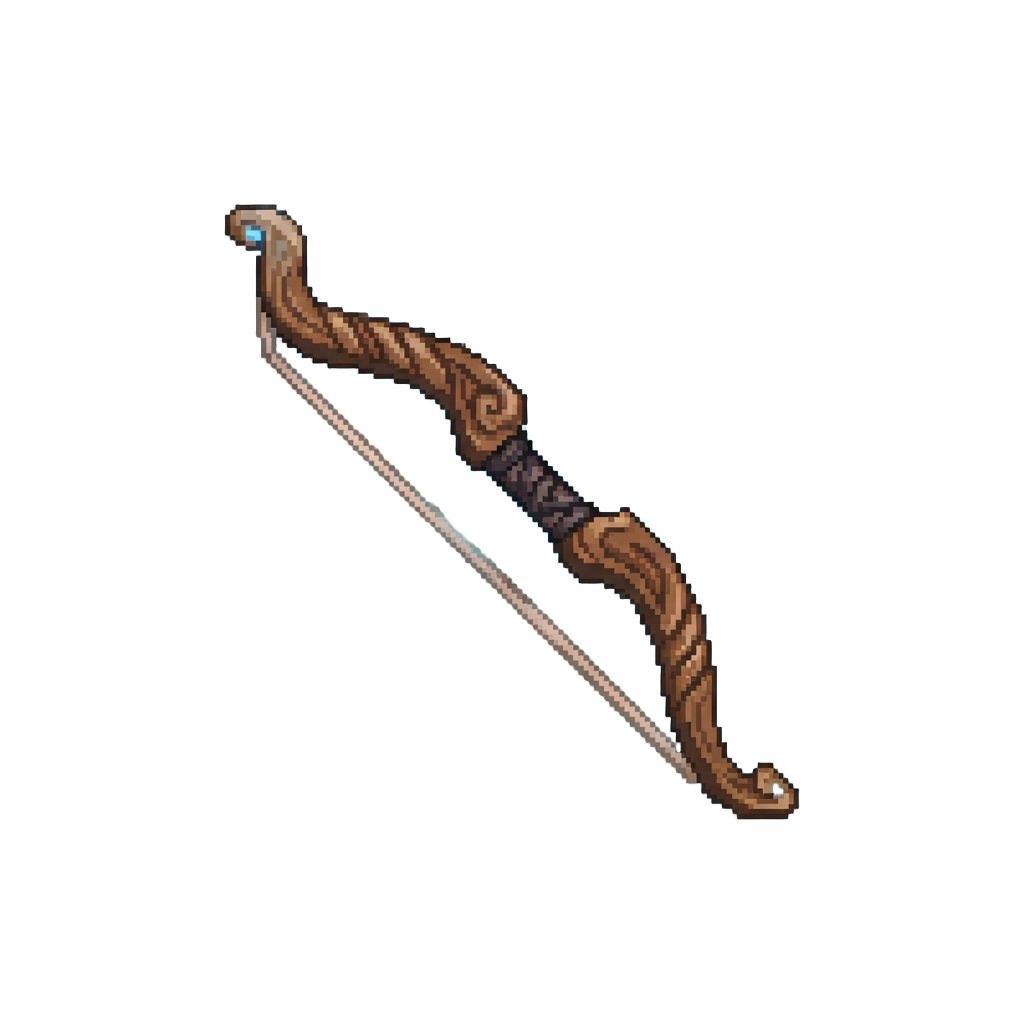 A Carved Wooden Enchanted Longbow