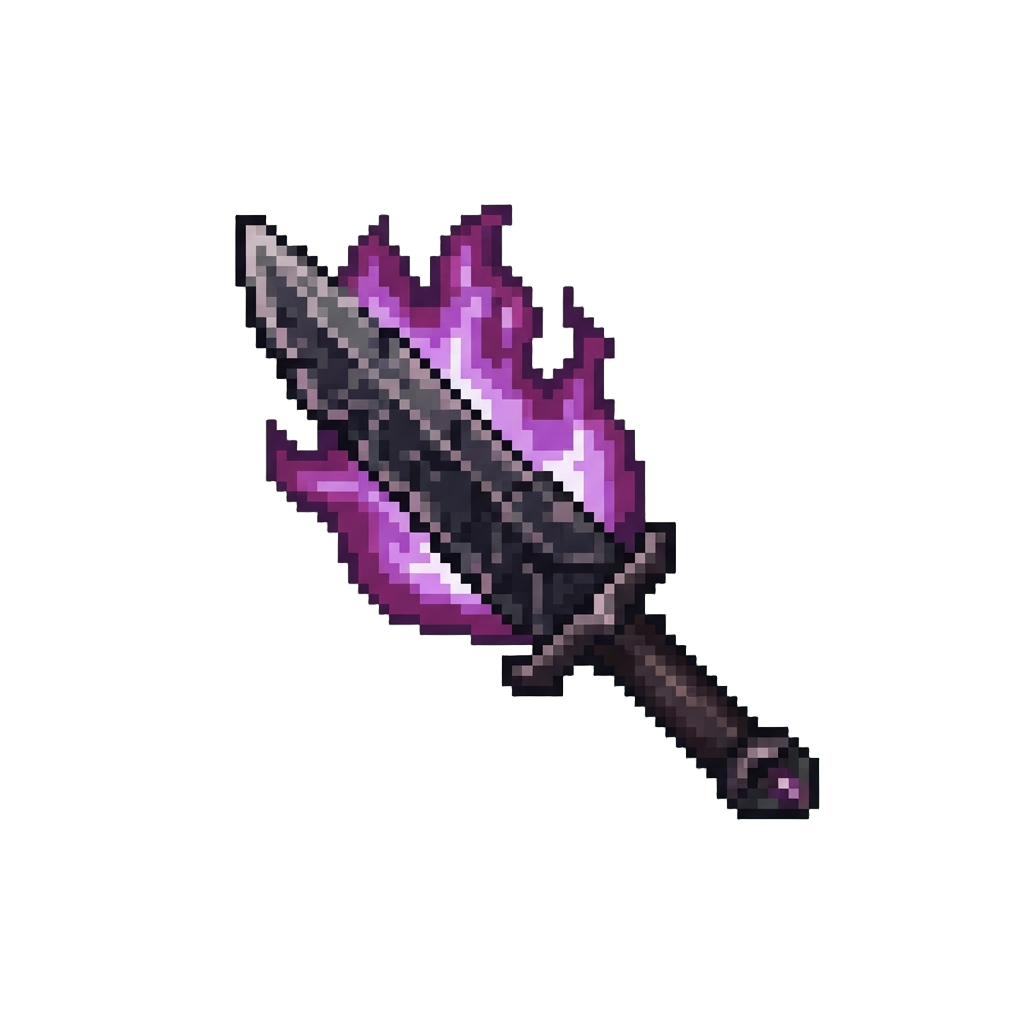 A Purple-flamed Obsidian Dagger