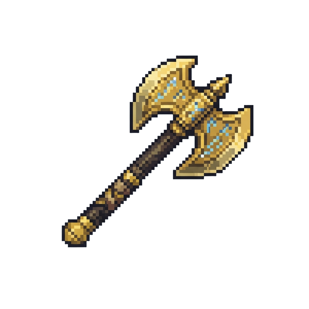 A Golden Runic Greataxe
