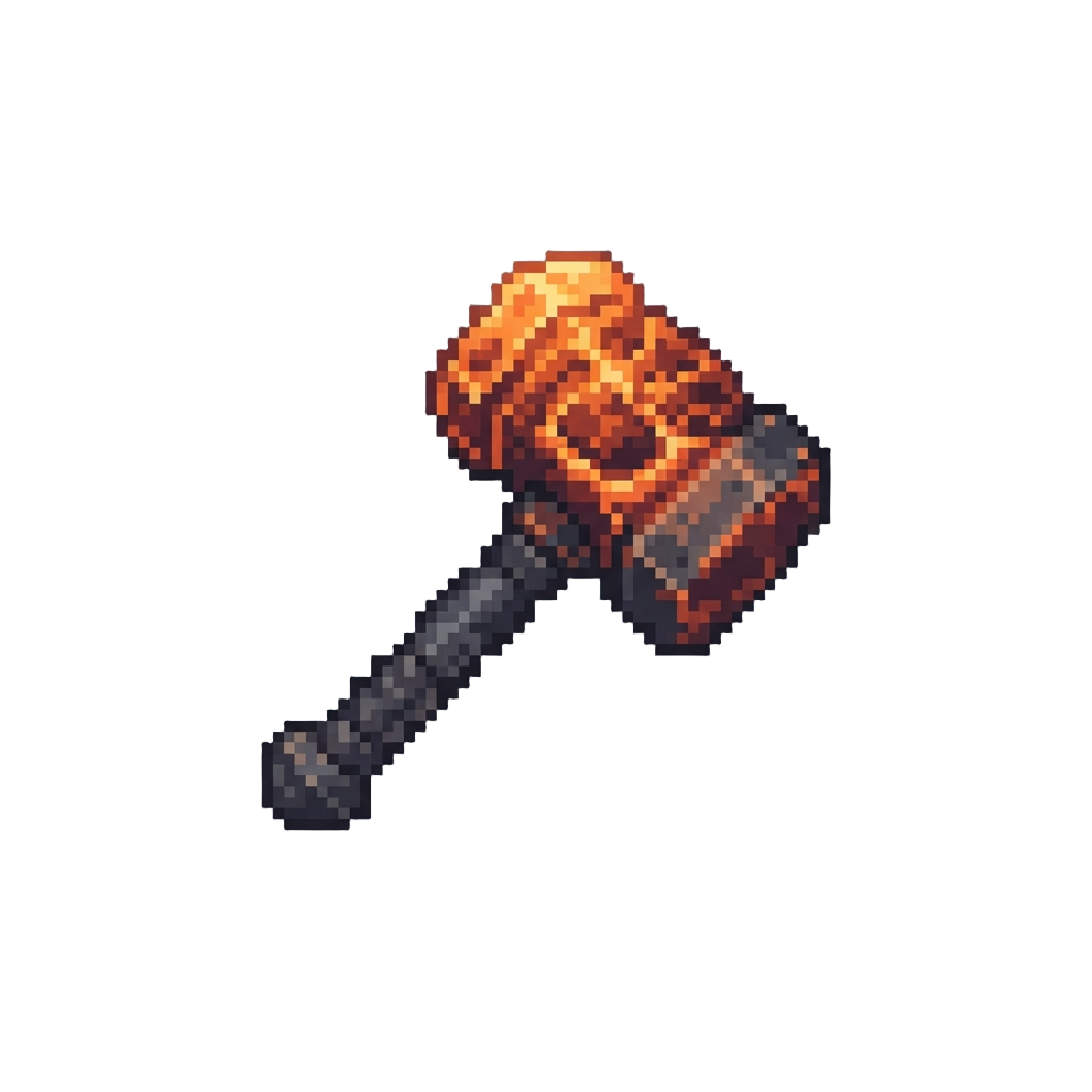 A Glowing Magma Warhammer