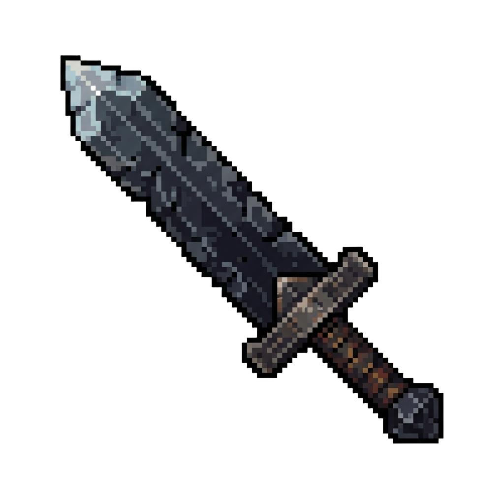 A Scorched Obsidian Broadsword
