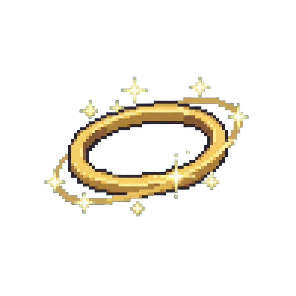 A Radiant Golden Halo of Orbiting Sparkling Stars