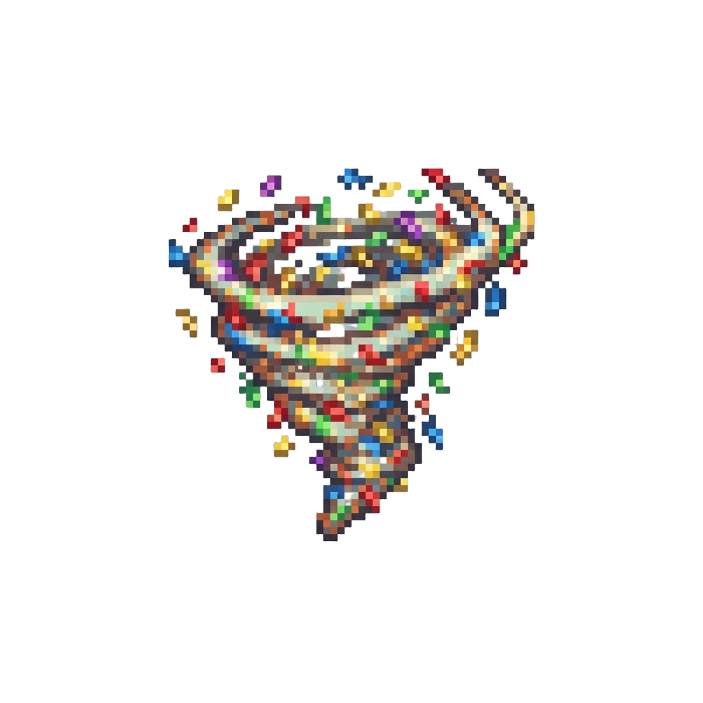 A Swirling Tornado of Celebratory Party Confetti