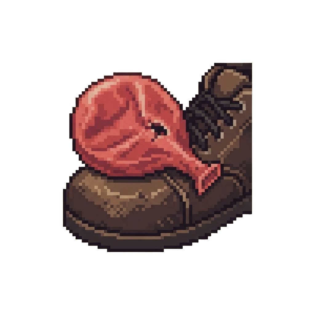 A Tiny Popped Balloon Skin Drifting Onto the Shoe